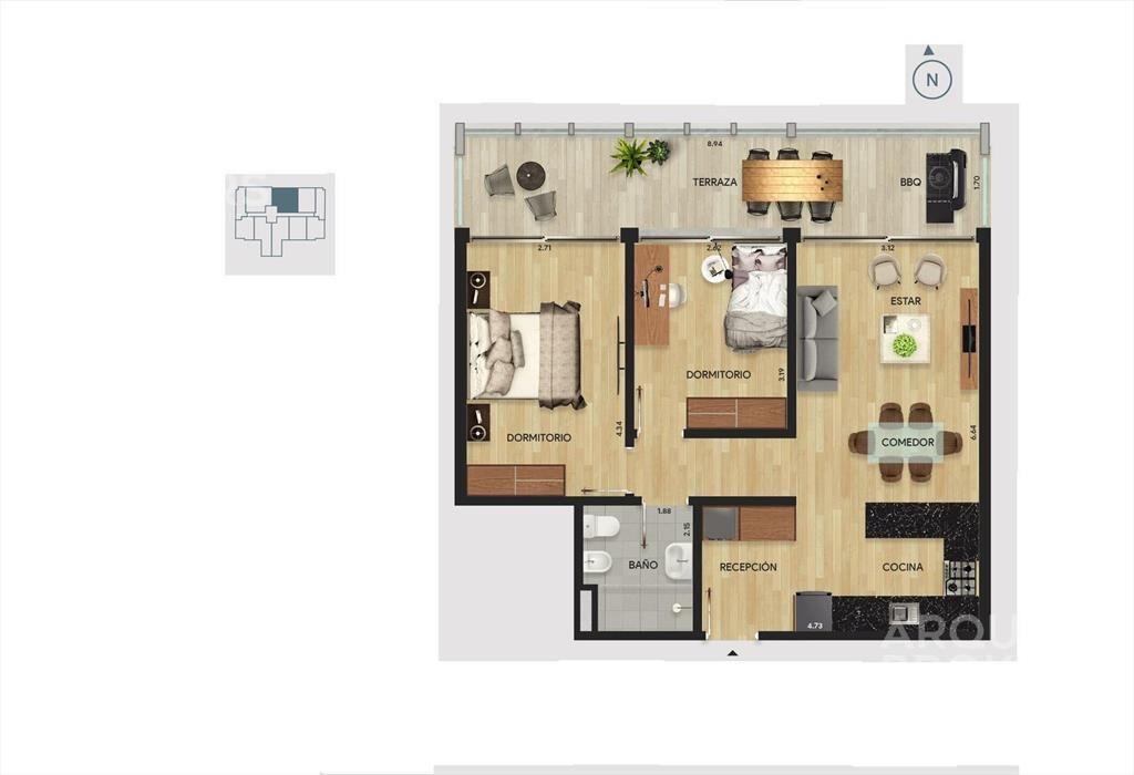 Apartamento de dos dormitorios en venta en Parque Batlle -