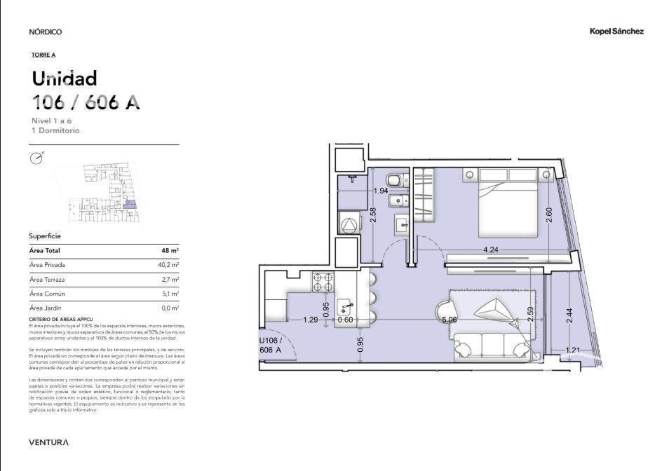 Venta Apartamento 1 dormitorio al frente en La Blanqueada