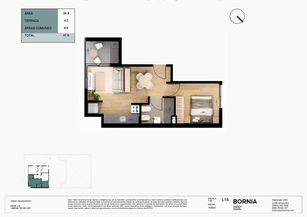 Venta Apartamento 1 Dormitorio en Cordon