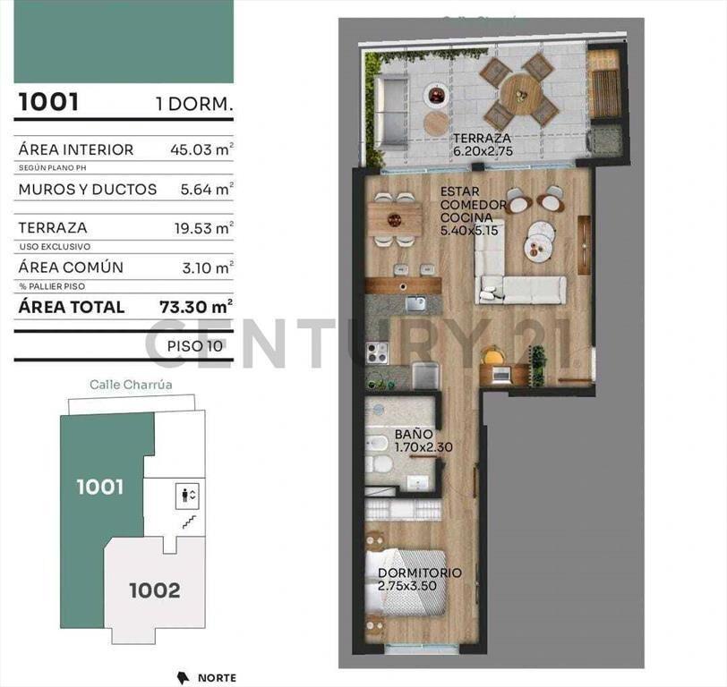 APROVECHA EL IVA OFF -  Apto 1 Dorm.- Terraza 19m2 - Cord...