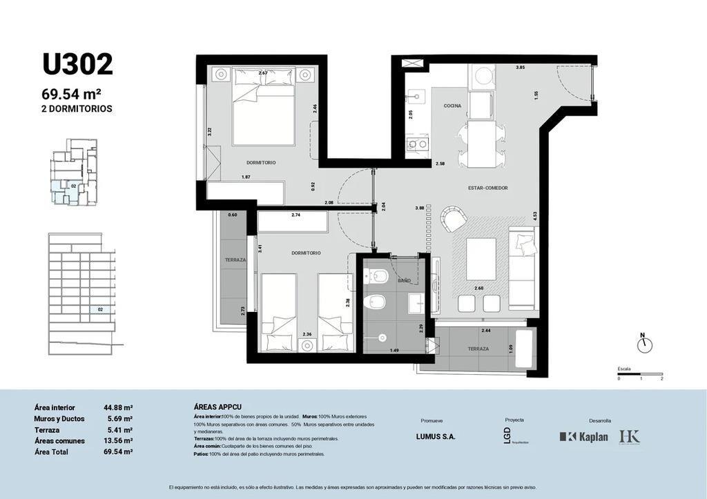 Venta de apartamento de 2 dormitorios en Lúmina, Cordón