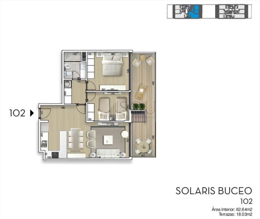 Venta apartamento de 2 dormitorios en Buceo