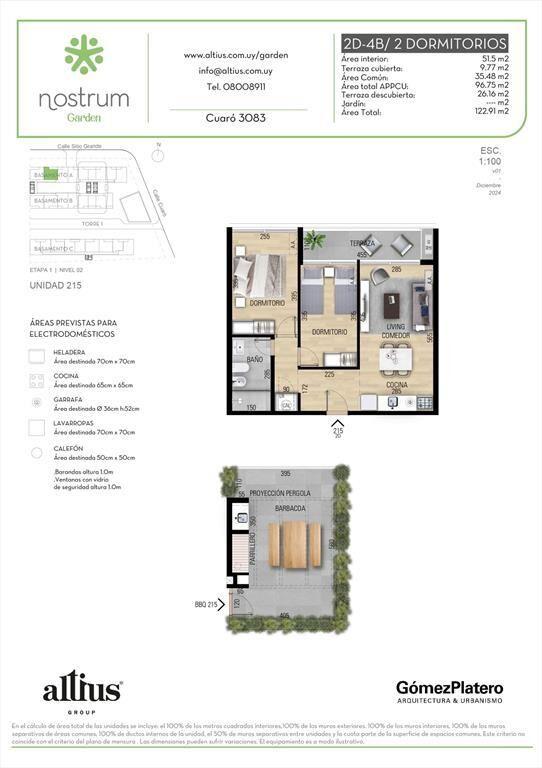 VENTA 2 DORMITORIOS NOSTRUM GARDEN PRADO AZOTEA EX