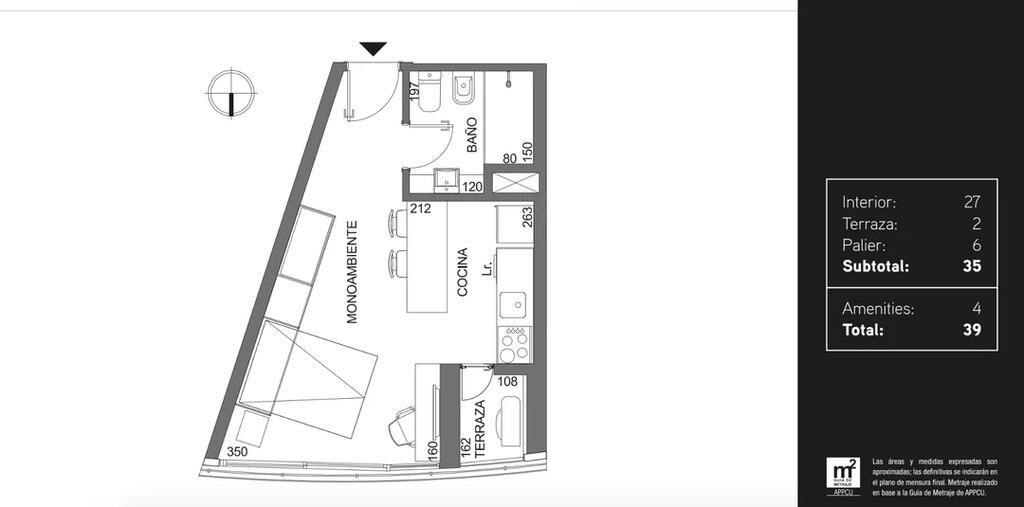 Venta de apartamento monoambiente en Joy MVD, Pocitos