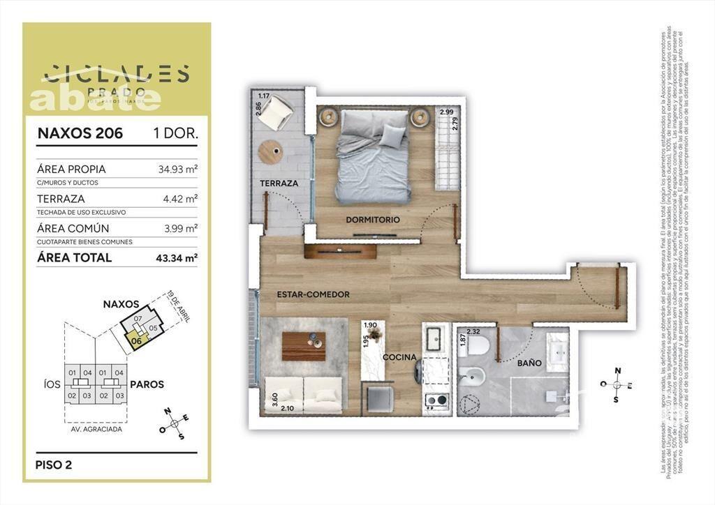 Apartamento 1 dormitorio a estrenar en Prado