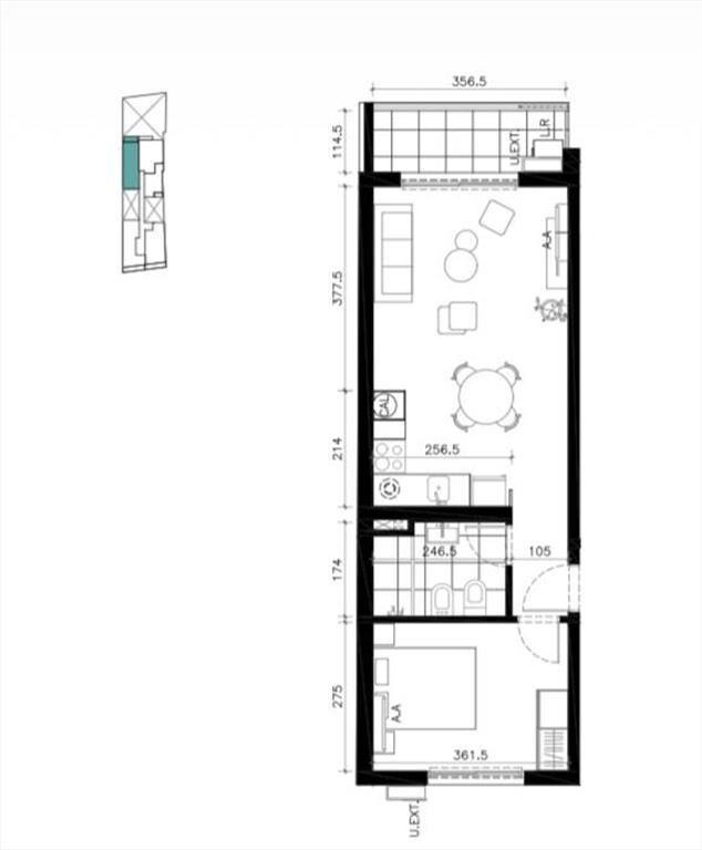 Venta apartamento 1 dormitorio en Cordón