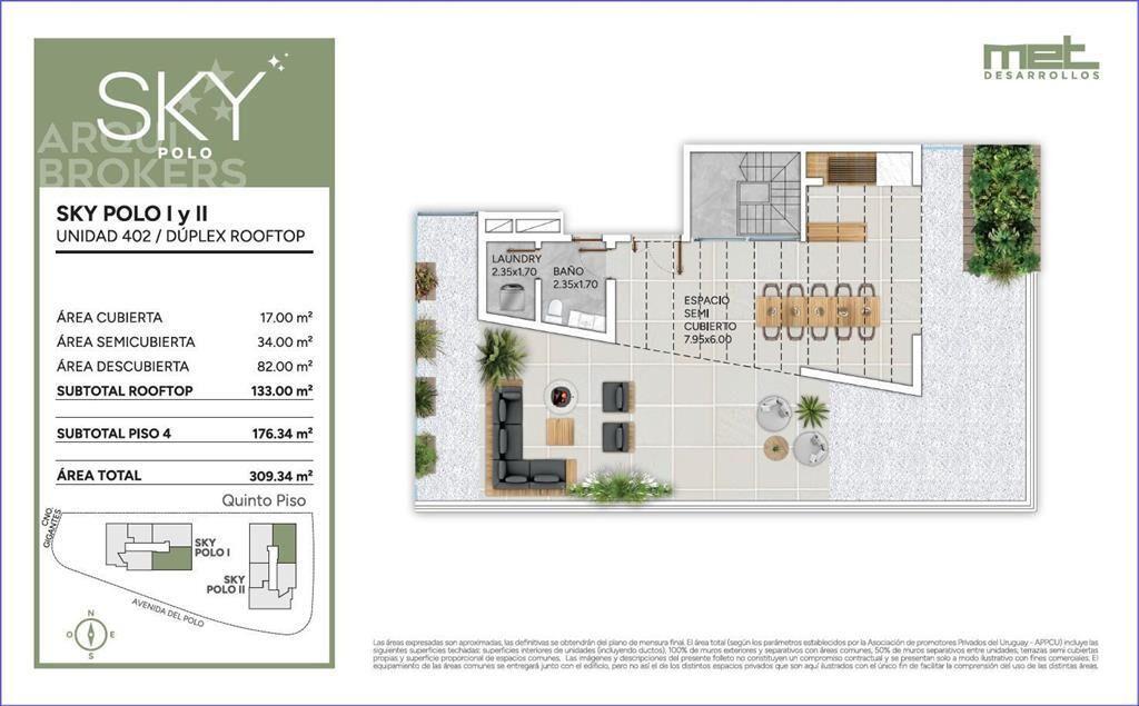 Apartamento penthouse de tres dormitorios en venta en Carra