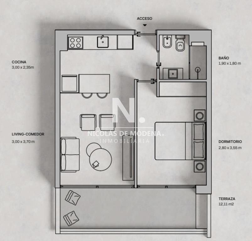 Vende apartamento de 1 dormitorio en Mansa, Punta