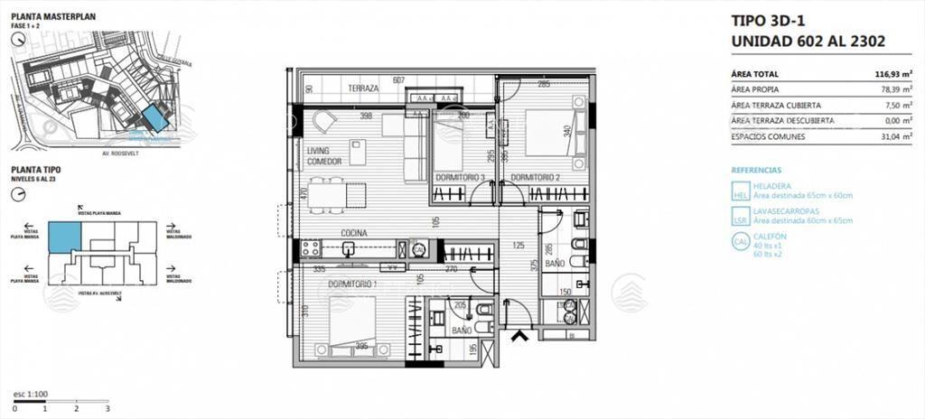 venta apartamento 3 dormitorios Punta del Este