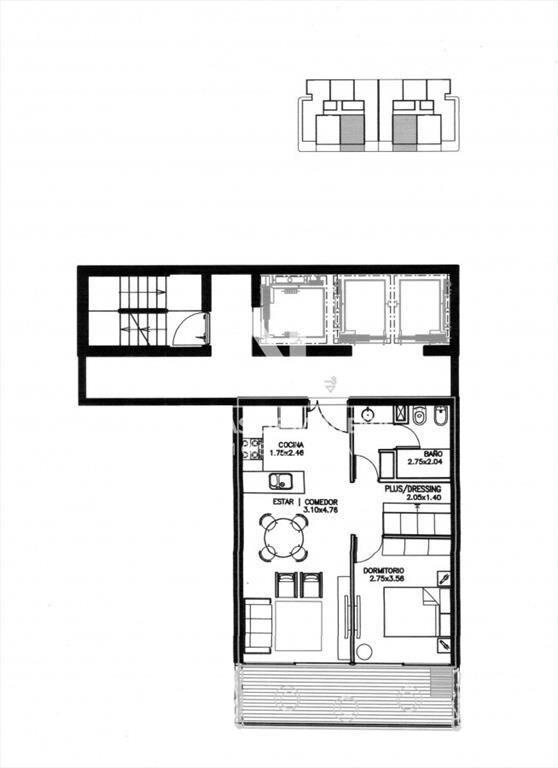 Apto 1 dorm, + plus y balcón