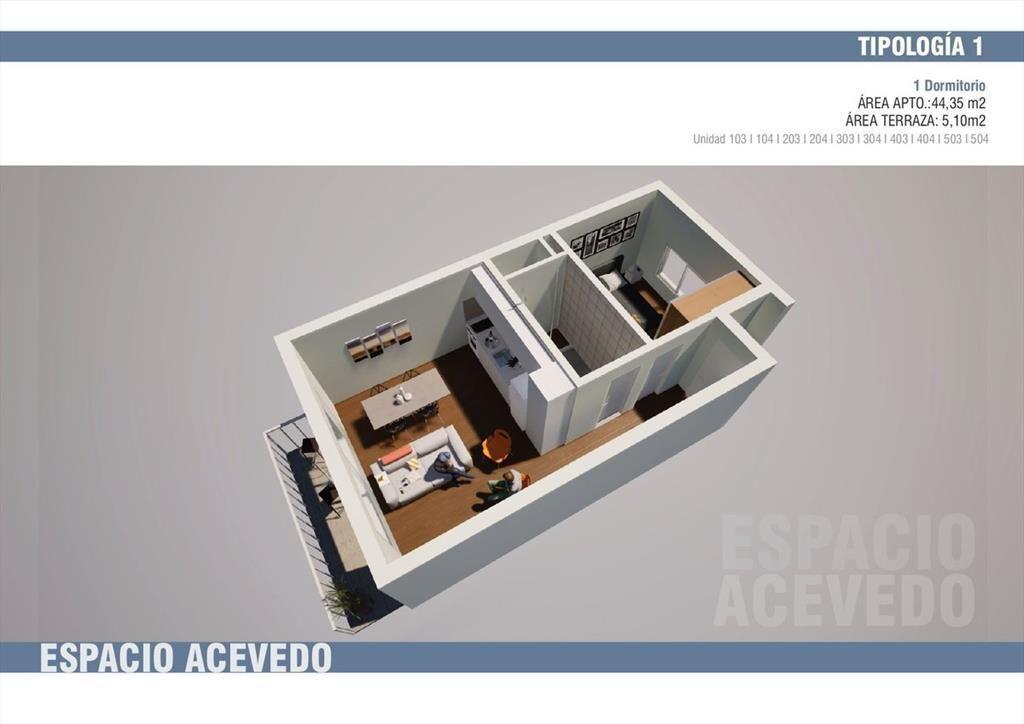 Venta tres cruces apartamento undormitorio frente