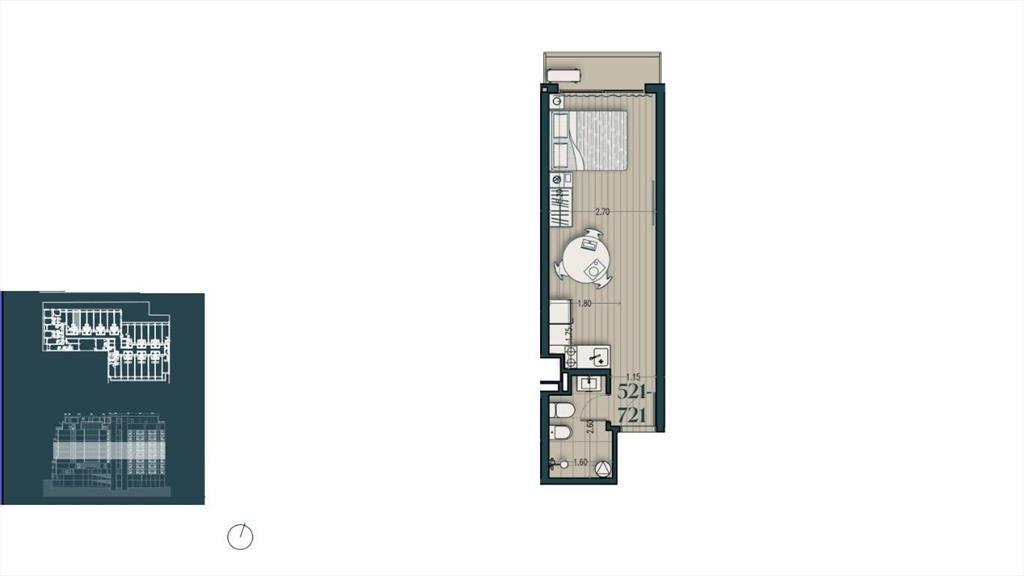 Venta apartamento monoambiente en Parque Rodó - 721
