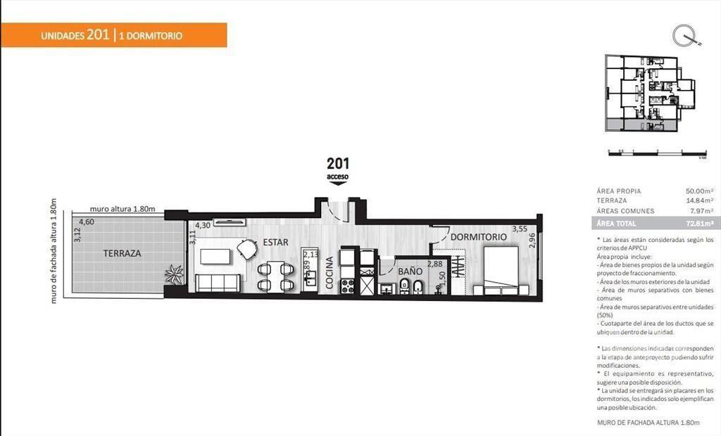 Alquiler apartamento 1 dormitorio con patio , opción de gar