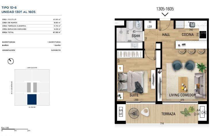 Apartamento de un dormitorio en venta en Carrasco - 1305
