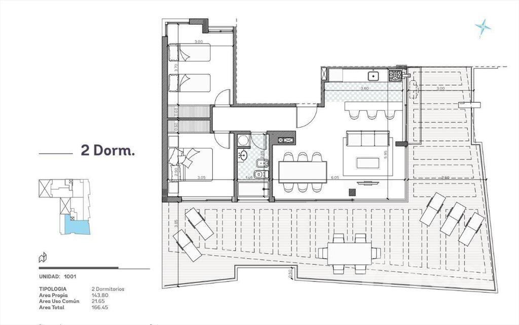 Venta de apartamento de 2 dormitorios en CENTRO