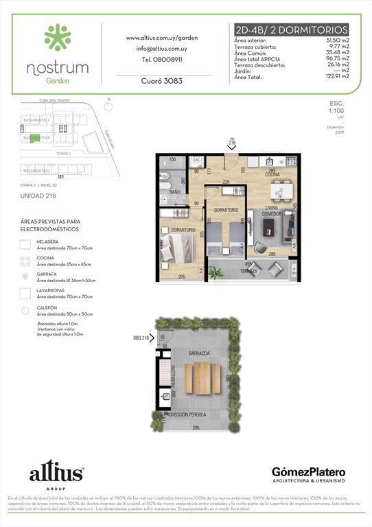 VENTA 2 DORMITORIOS NOSTRUM GARDEN PRADO AZOTEA EX