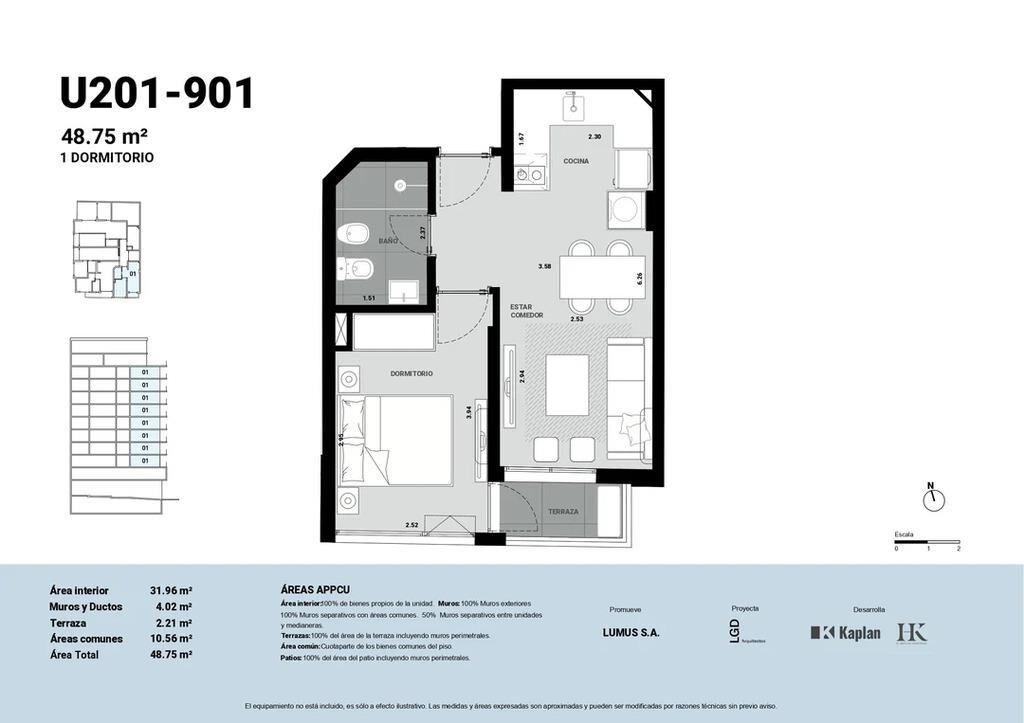 Venta de apartamento de 1 dormitorio en Lúmina, Cordón