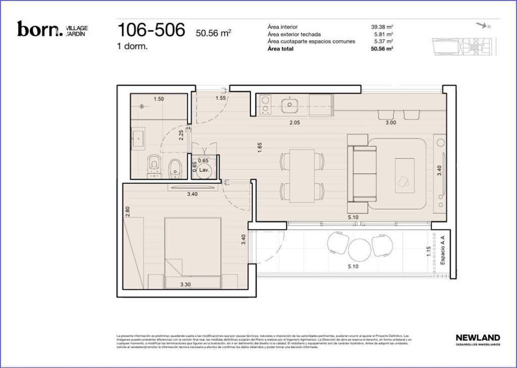 Apartamento de un dormitorio en venta en La Blanqueada - 50
