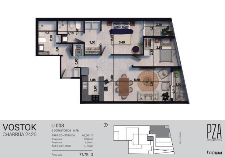 Venta Apartamento 2 Dormitorios en Pocitos