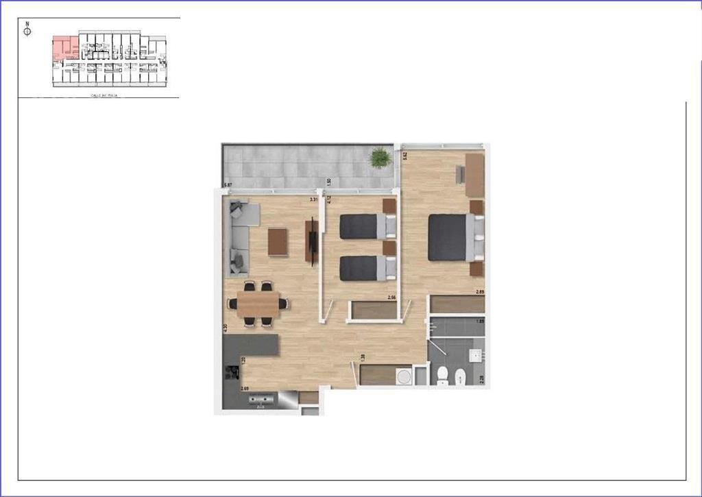 Apartamento de dos dormitorios en venta en Buceo - 313