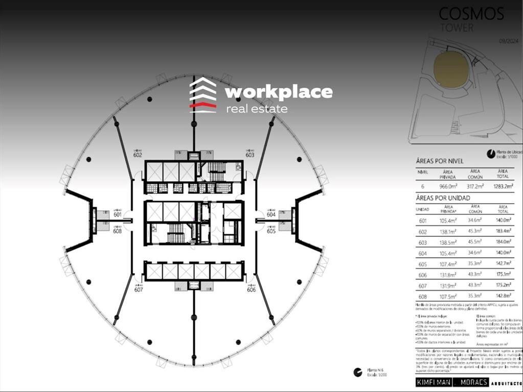 ALQUILER OFICINA COSMOS TOWER / DF BUCEO CON 4.000M2 DE AME