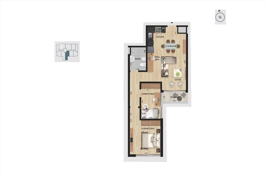 Apartamento de dos dormitorios en venta en Parque Batlle -