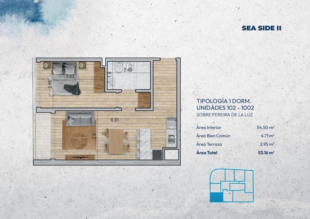 Venta Apartamento 1 Dormitorio en Pocitos Nuevo