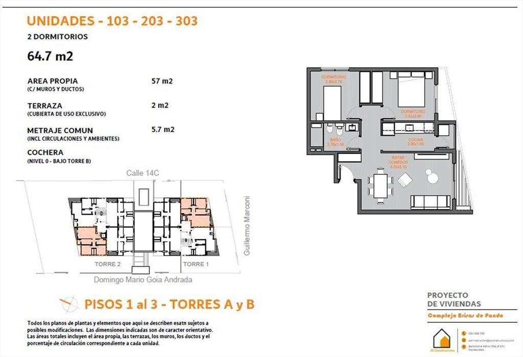 Venta de apartamento en complejo Brisas de Pando