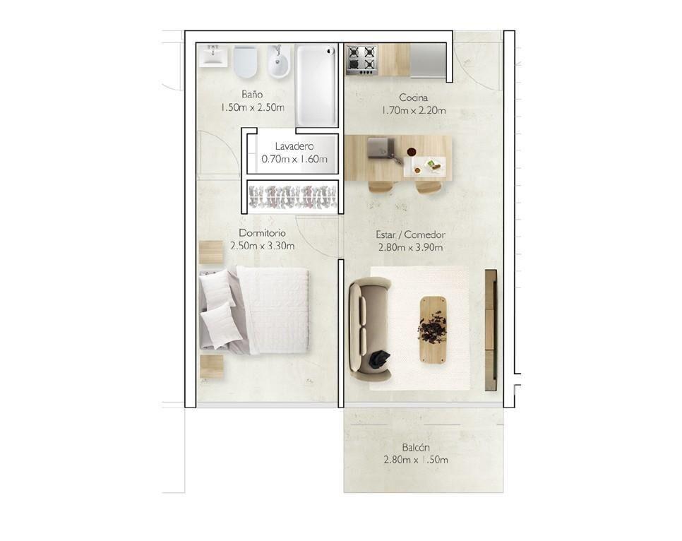 Venta apartamento de 1 dormitorio en Maldonado