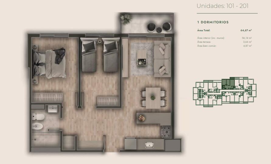 Venta de Unidades Apartamentos Jardines del Rosedal en Prad