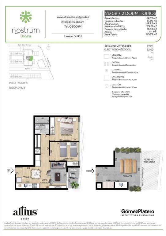 VENTA APARTAMENTO 2 DORMITORIOS NOSTRUM GARDEN