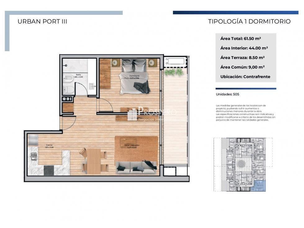 VA1923 venta apto 2 dorm URBAN PORT III BUCEO