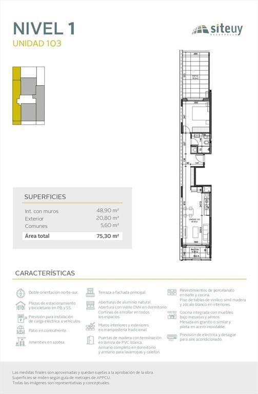 Venta Apartamento 1 Dormitorio en Cordon