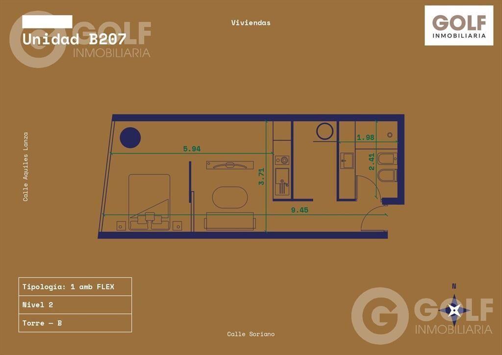 VENTA DE APARTAMENTO MONOAMBIENTE EN CENTRO