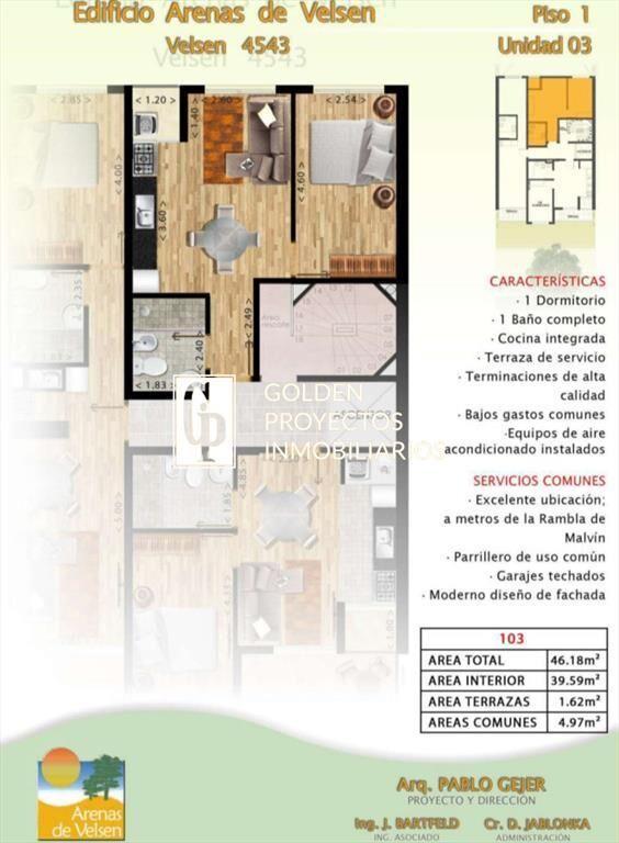 Apartamento en Venta 1 Dormitorio A Estrenar en Malvín a p