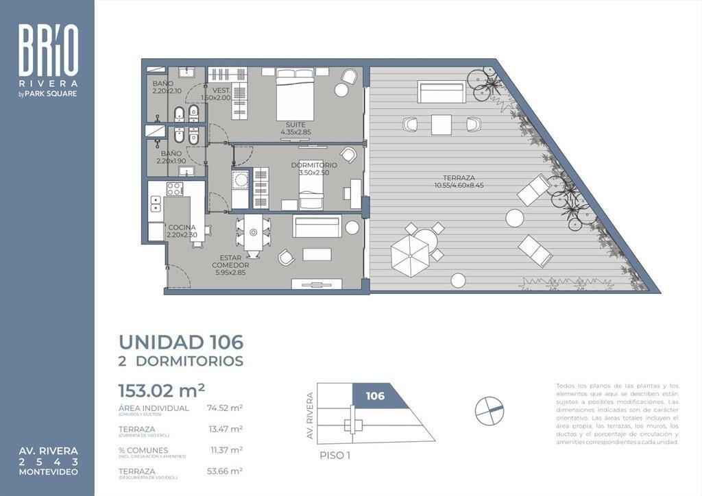 Venta Apartamento 2 Dormitorios en Pocitos