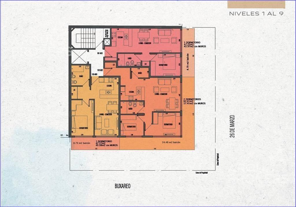 Apartamento de un dormitorio en venta en Pocitos - 701
