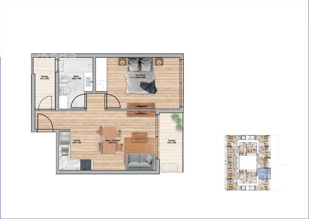 Apartamento de un dormitorio en venta en  Pocitos Nuevo - 2