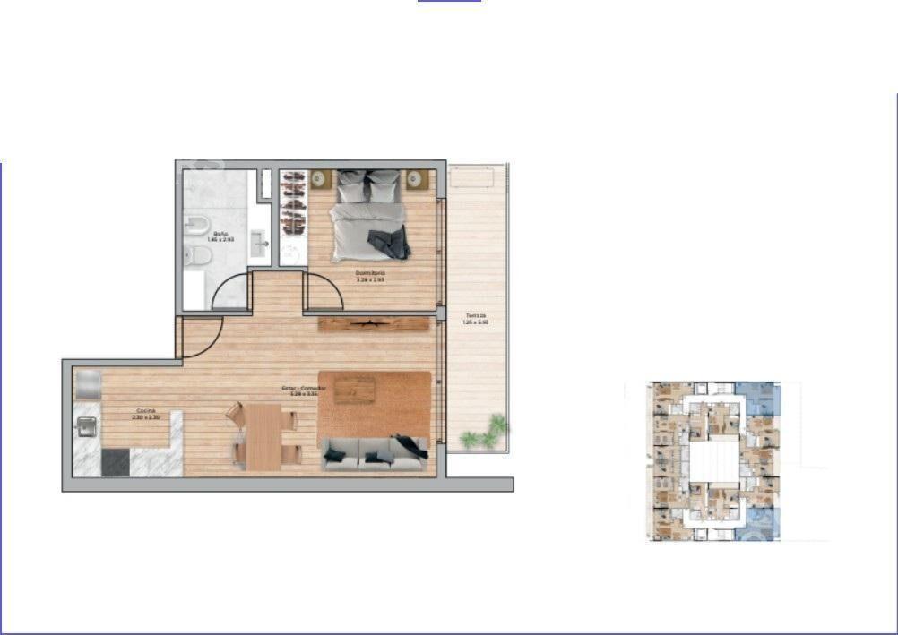 Apartamento de un dormitorio en venta en Pocitos Nuevo - 1
