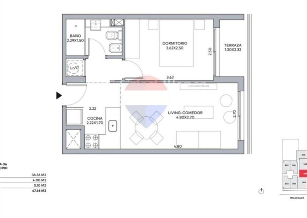 VENTA 1 DORMITORIO CORDON SUR CON TERRAZA Y GARAGE