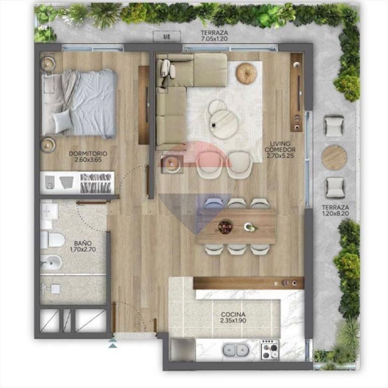 VENTA DEPTO PREMIUM 1 DORM PARQUE RODO CON BALCON