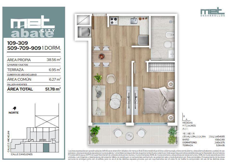 Venta Apartamento 1 dormitorio Barrio Sur