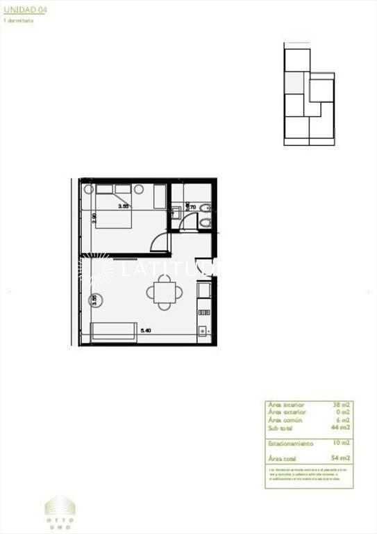 Apartamento en venta de 1 dormitorio a estrenar