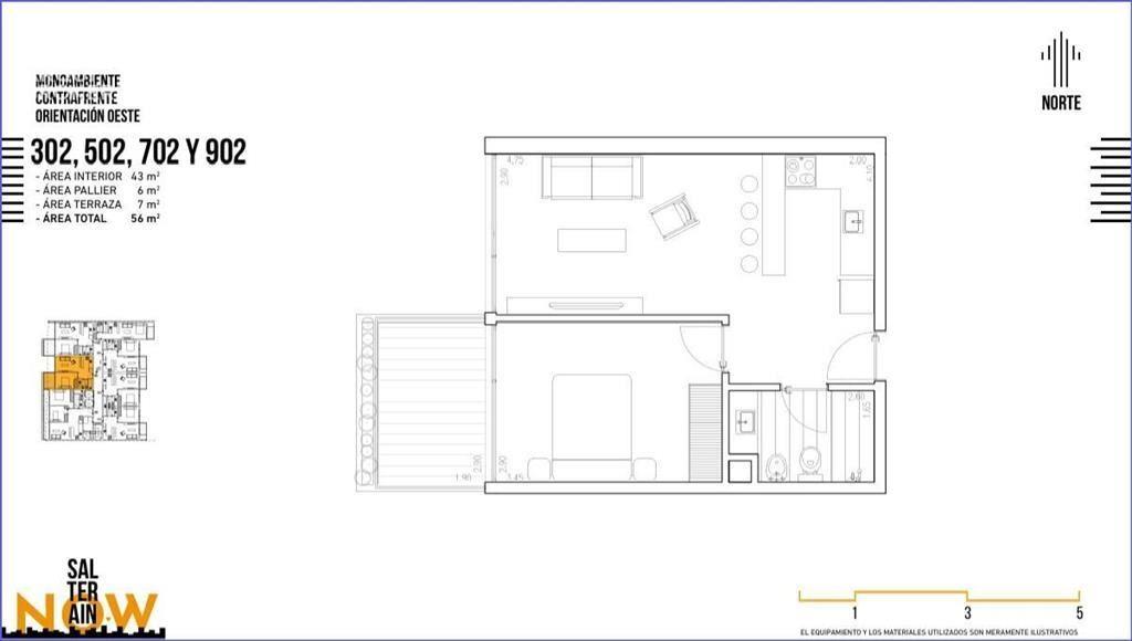 Apartamento de un dormitorio en venta en Cordón - 902