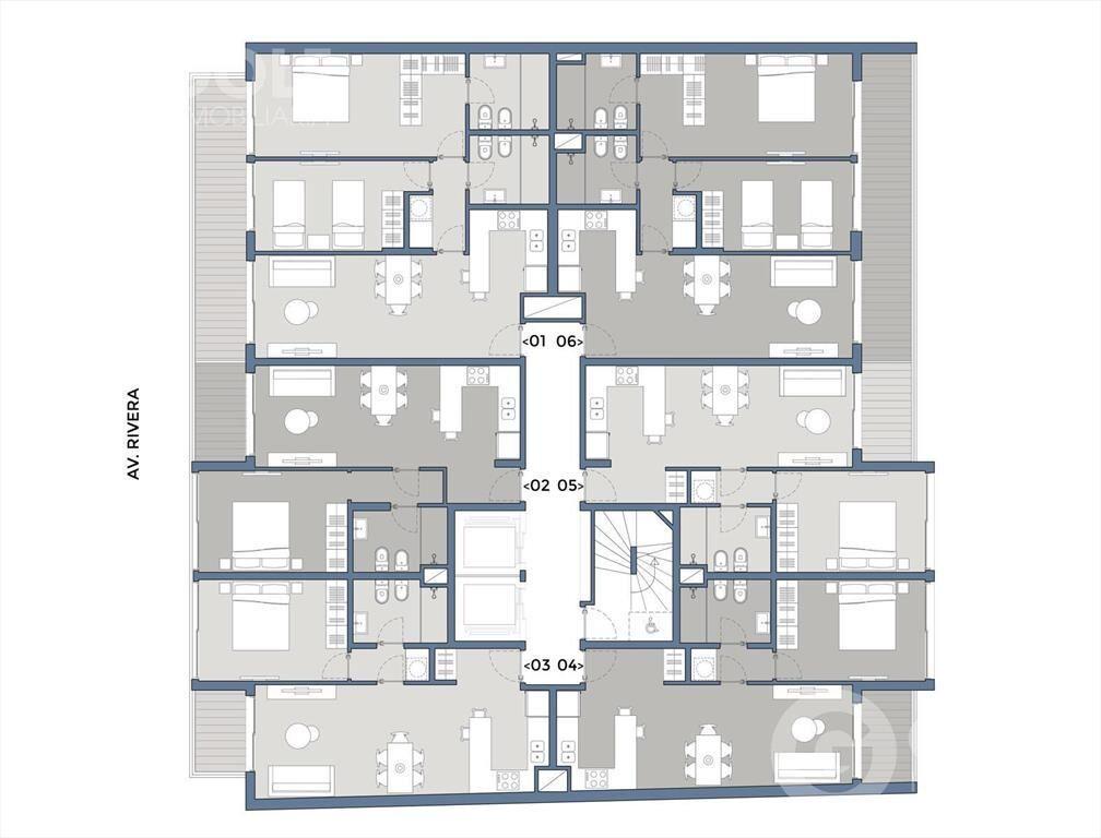 Venta de apartamento de 1 dormitorio con terraza en Pocitos