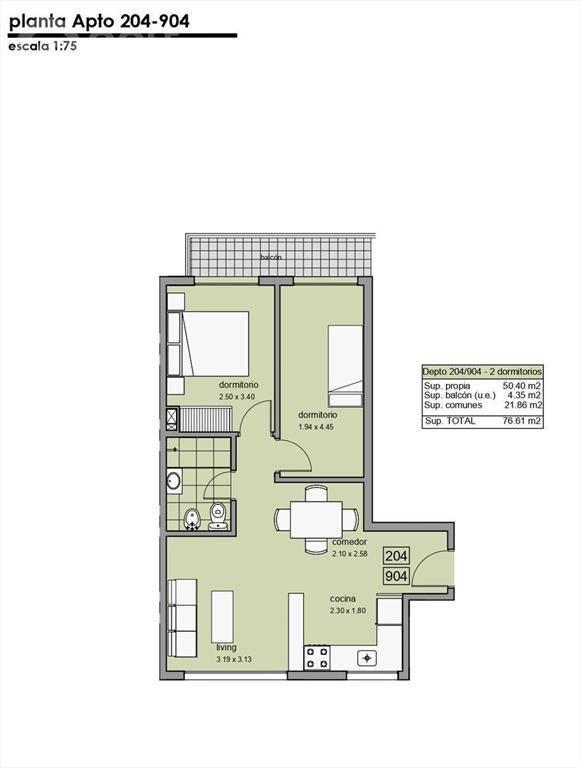 Venta de apartamento de 2 dormitorios con renta en el Centr