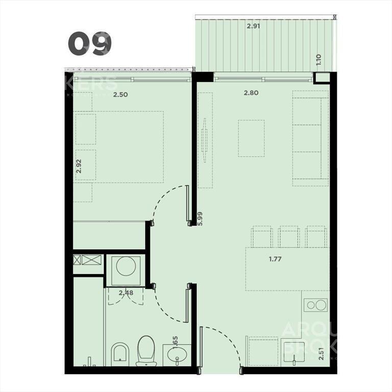 Apartamento de un dormitorio en venta en La Blanqueada - 30