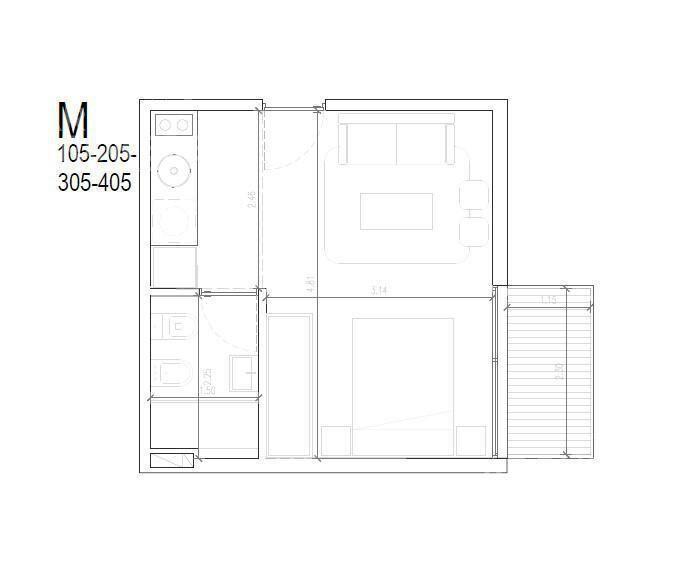 Venta apartamento monoambiente en La Blanqueada-405