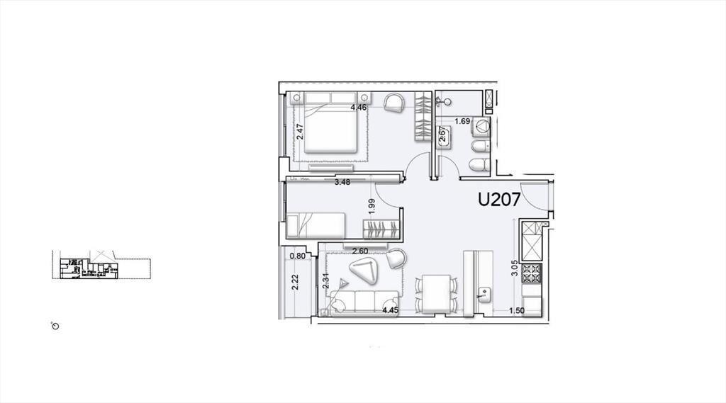 Apartamento de 2 dormitorios venta en Tres Cruces