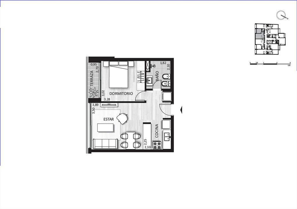 Apartamento de un dormitorio en venta en Cordón - 303